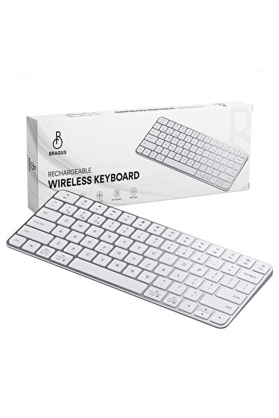BRAGUS Tastatura wireless reincarcabil, Bluetooth 5.1, USB, 500mAh, aluminiu,...