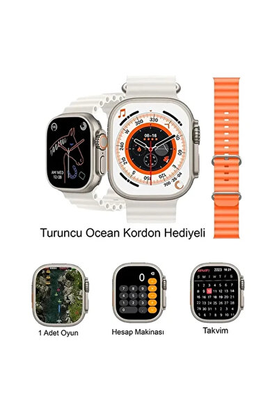 Yenimiyeni T10 Ultra Akıllı Saat Son Sürüm Çift Kordon 2.09 İnç Büyük Ekran