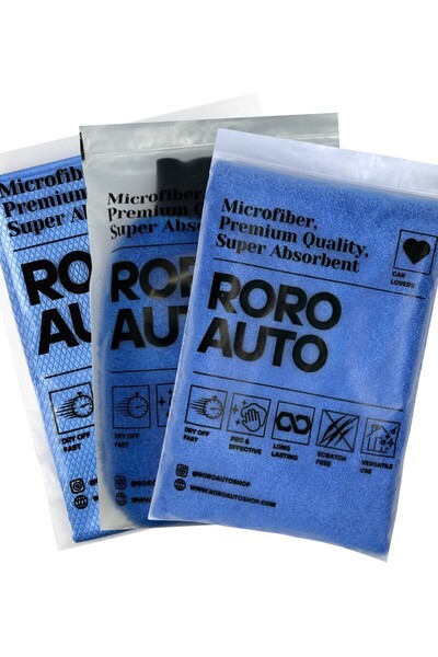 roro auto Etna Mikrofiber Araç Yıkama Bezi & Oto Kurulama Havlusu 50X70 Mavi