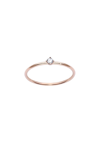 Lisa&Co. Inel Aur White Diamond Promise S 51 mm / Aur roz / Diamant alb