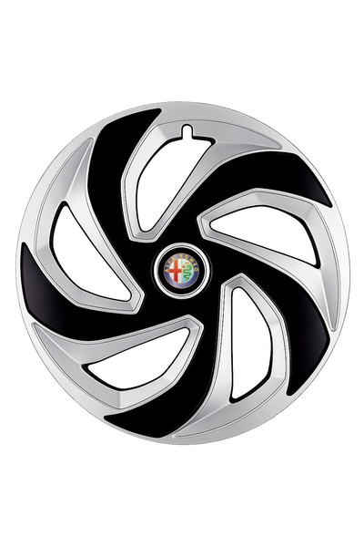 Autohelix MSA Set de 4 capace de jantă Rex Gri-Negru R16 pentru gama de mașin...
