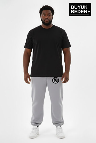 Süperlife Men's Plus Size N Logo Elasticated Leg Casual Fit Jogger Slim Sweat...