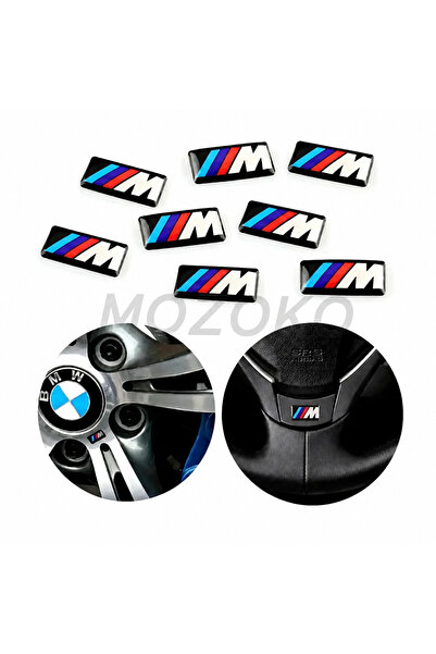 MOZOKO Kendinden Yapışkanlı BMW M Logolu 16x9 mm Damla Baskılı Jant Direksiyo...