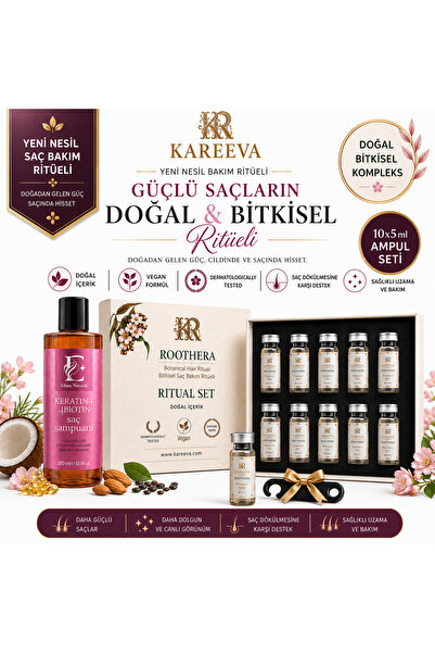 Karéeva Keratin Biotin Şampuan ve Roothera 19 Bitkisel Yağlı Saç Bakım Serumu...