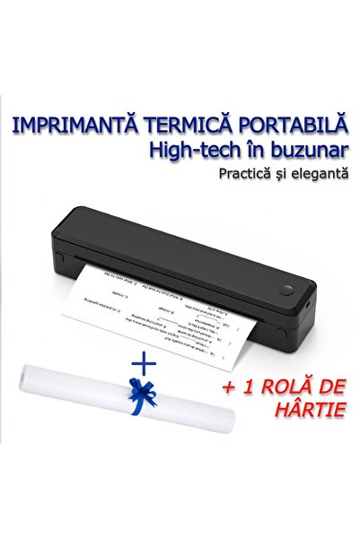 HYDER Imprimanta termica A4 + 1 Rola de hartie, Compatibil Android/iOS, Windo...