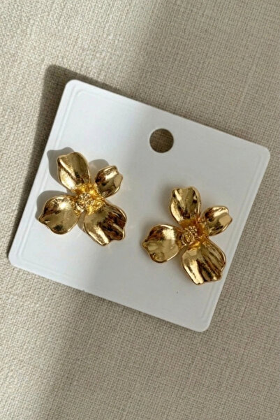 Crc Bijuteri Gold Color Daily Stylish Flower Earrings