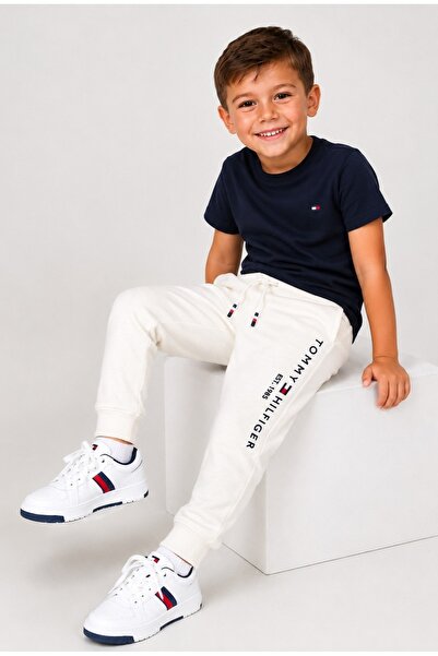 Tommy Hilfiger بنطال رياضي أساسي من القطن الخالص بشعار للجنسين - عضوي