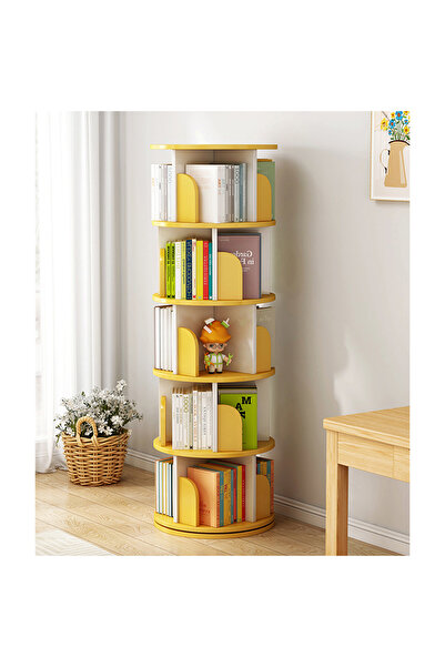 KEKE 5-Tier 360° Rotating Bookshelf – Large Capacity Kids & Home Book Tower |...