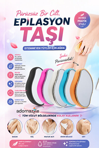 adornazzle Epilasyon Taşı, İstenmeyen Tüyler İçin Ağda, Epilasyon Aleti, Tüy ...