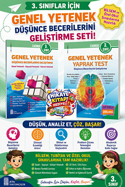 Ata Yayıncılık Ata 3.sınıf Genel Yetenek Yaprak Test+genel Yetenek Düşünce Be...