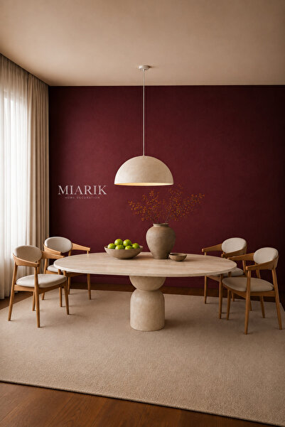 MIARIK DESIGN Tasarım Charissa Traverten Mermer Masa