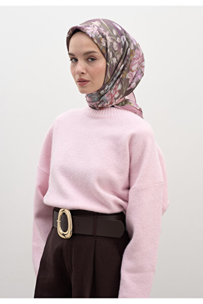 Freshscarfs Шал от памук и вискоза с десен глициния, цвят изсушена роза