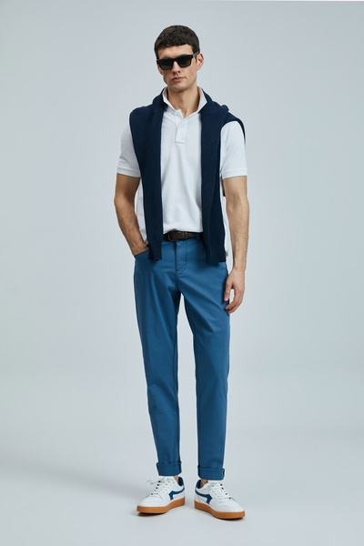 Lufian Ανδρικό παντελόνι Helt Spor 5 Pocket Slim Fit Ink Navy Blue