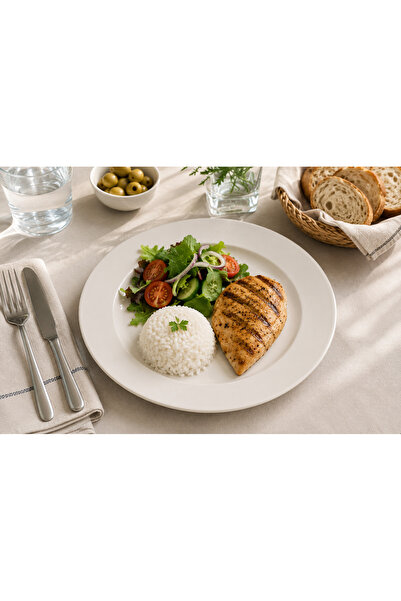 Bonna Porselen Bonna Banquet Porcelain Flat Plate 25 cm Single