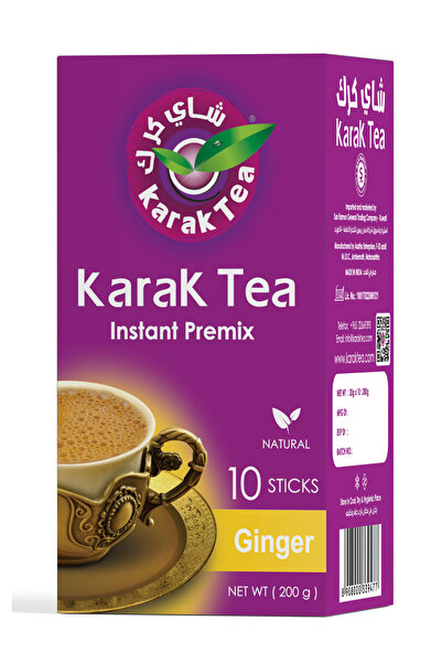 KARAK TEA مسحوق الشاي الإماراتي الفاخر الأصلي سريع التحضير، بالزنجبيل، 10 أكي...