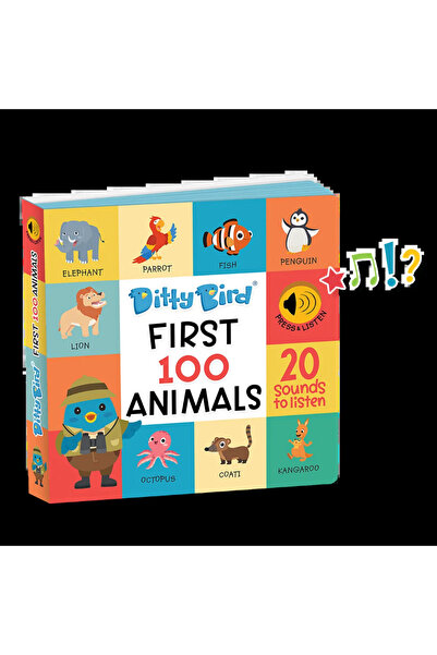 Ditty Bird Carte pentru copii, Ditty Bird , First 100 Animals , 6+ luni