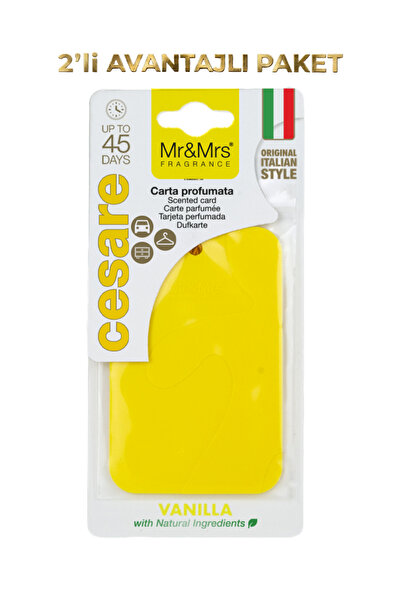 Mr&Mrs Fragrance Cesare Kart - Oto Araç Kokusu, Asma Kart Kokusu - Vanilla