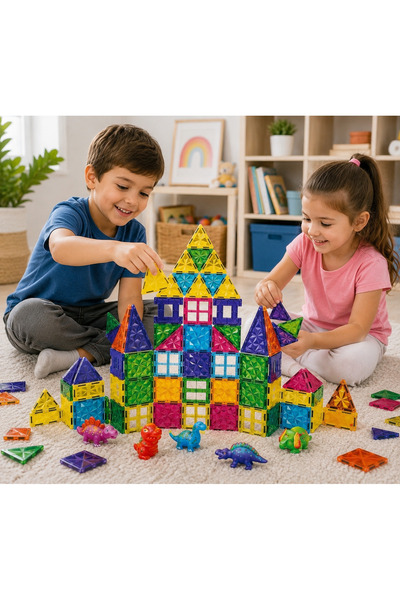 merytoys 67 Parça 7,5 Cm Manyetik Yapı Blokları