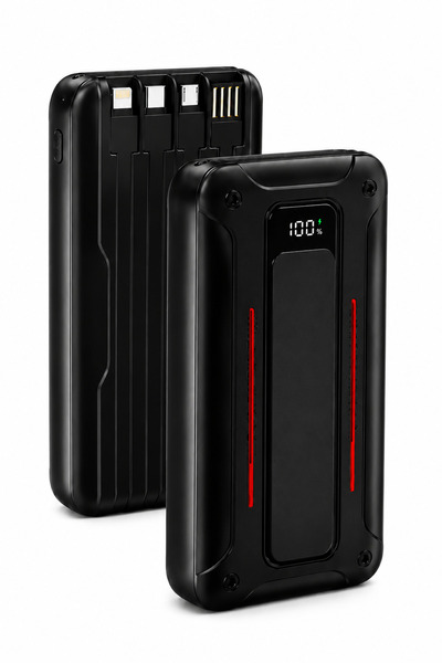 RAYLAX 10000 mAh Powerbank 22.5W Süper Hızlı Şarj Dahili Kablolu Dijital Göst...
