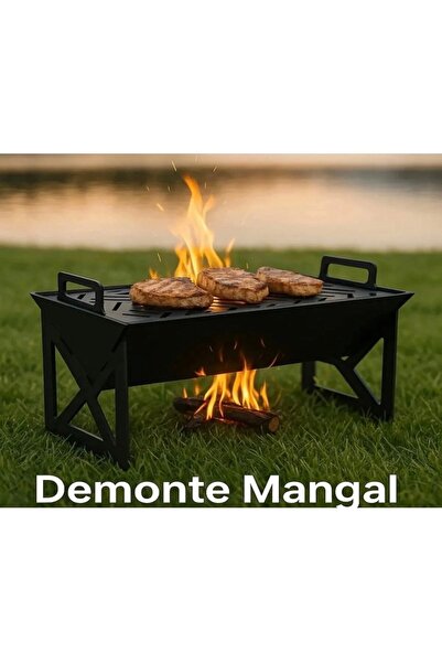 TUTUKBEY ALEVRA OUTDOOR DEMONTE KATLANABİLİR MANGAL CANTA YOKTUR siyah yanmaz...