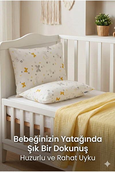 Ayd Home 2'li Müslin %100 Pamuk Bebek Yastık Kılıfı 35x45 Cm