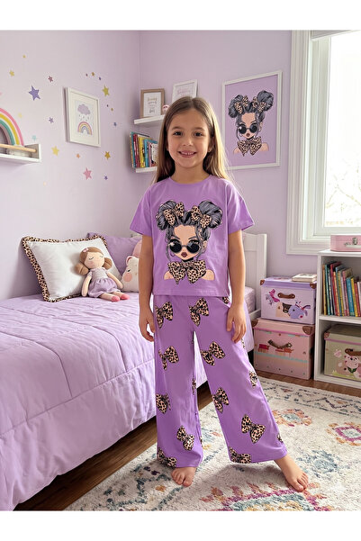Pijamakids Κοριτσίστικη φόρμα από 100% βαμβάκι, μωβ, υπέροχη κοριτσίστικη και...