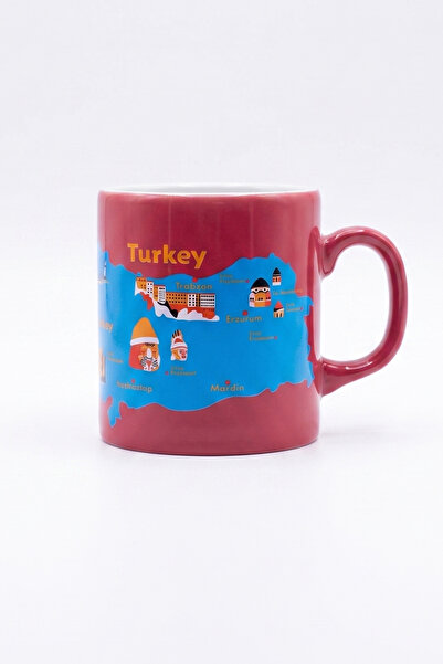 Balenbi Home 1049 "turkey" Baskılı Porselen Lüks Kupa