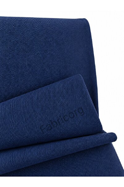 fabricorg Duck Cloth Punch Linen Fabric Indigo (50X180 CM)