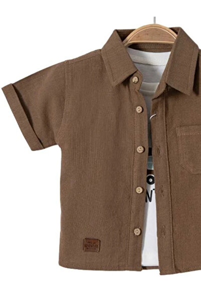 Nio Lua Baby Boy Linen Shorts, Shirt, T-Shirt 3-Piece Set Summer Combination / Gift Set