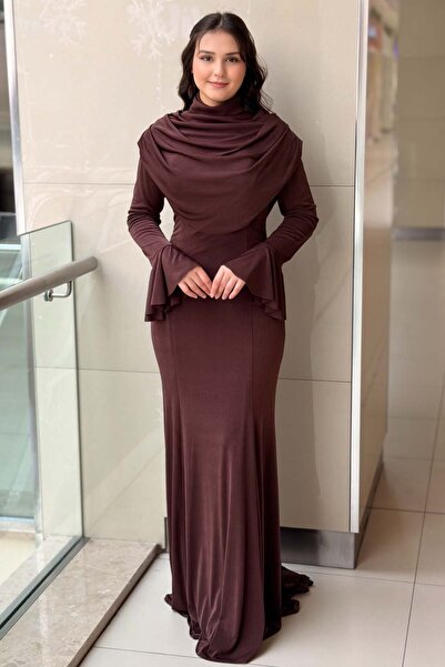 Mahal Fashion Night Degaje Collar Evening Dress