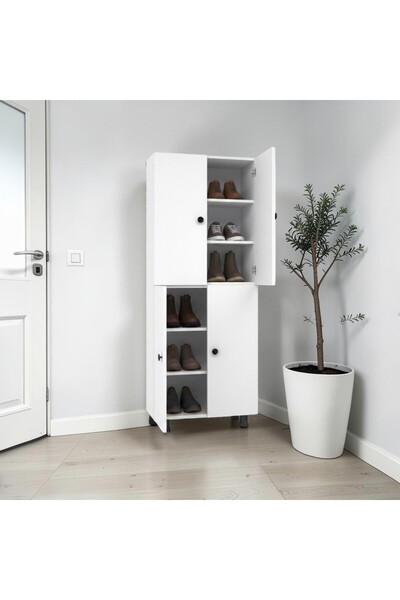 zerkaconcept Asos Tamamı Mdf 6 Raflı Çok Amaçlı Mutfak Banyo Ayakkabılık Dola...