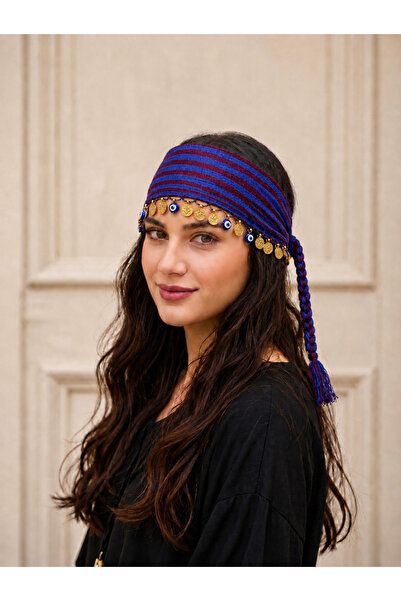ASYA PAZARLAMA Marea Neagră Burgundy Albastru Abundent Evil Eye Beaded Keşan,...