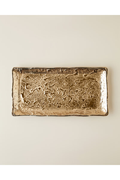 English Home Glare Alüminyum Dekoratif Tepsi 36x18 cm Gold