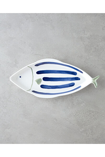 English Home Marinique Porselen Kayık Tabak 32,5 cm Mavi-yeşil