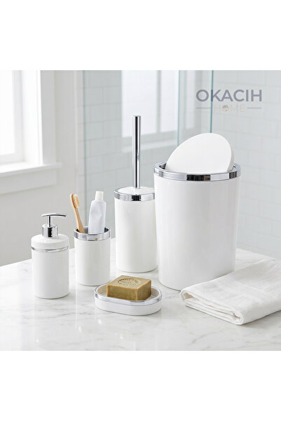 okacih طقم حمام أكريليك فاخر مكون من 5 قطع مع خيارات ألوان الكروم والأسود وال...