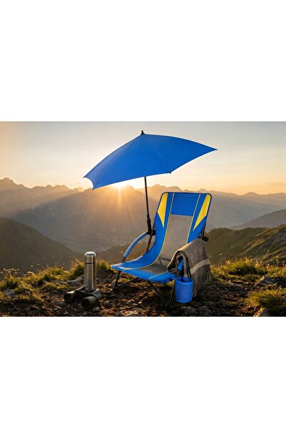 Outdoor Pro OutdoorPro Scaun de plajă pliabil cu umbrelă UPF 50+, 360 ° Regla...