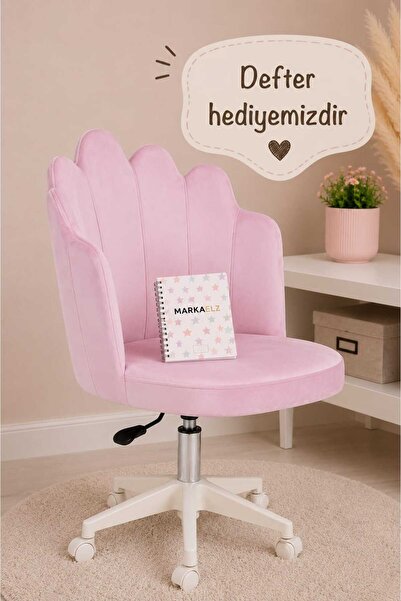 MARKAELZ Işıltı Beyaz Ayaklı Çalışma Sandalyesi