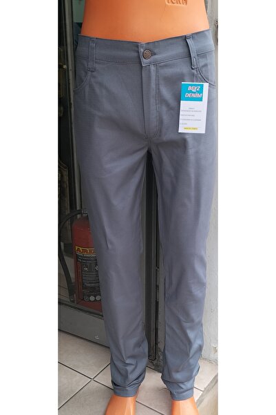 BeyzDenim Armurlü Summer Blue Linen Trousers Classic Jeans Cut Plus Size