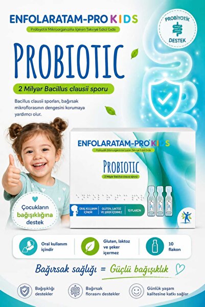 ENFOLARATAM PRO Probiotic Probiyotik Kıds 2 Milyar Bacillus Clausii 10 Flakon