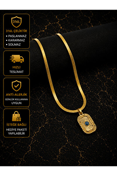 PURE BERRY UNISEX %100 ÇELİK KARARMAZ SOLMAZ PASLANMAZ ÇELİK KOLYE