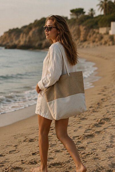 feinas Torba od jute platna (47X44X10CM - 10CM DONJI DEO)