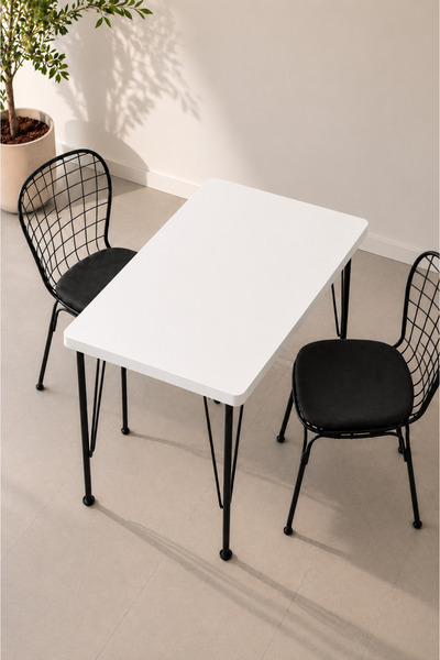 VALU HOME 60x90cm Metal Ayaklı Yemek Masası Çalışma Masası Balkon Mutfak Ofis...