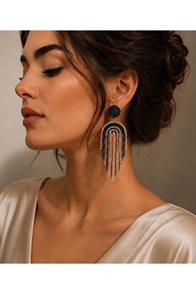 DESİGNEDBYD Long Dangling Stone Beaded Earrings Long Dangling L Earrings