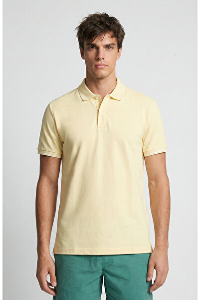 Network Sarı Polo Yaka Pike T-Shirt