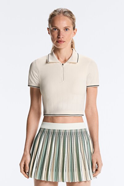 Oysho Kontrast seamless kısa kollu polo