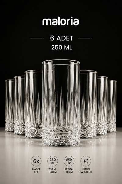 Maloria Eliza Meşrubat Bardağı | 6'lı - 250ml