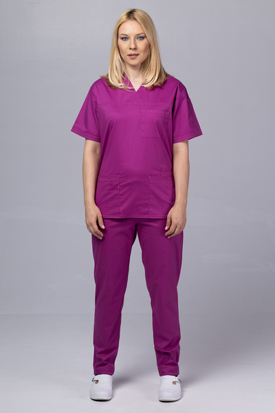 tag Costum medical pentru femei New Cotton Stretch, violet