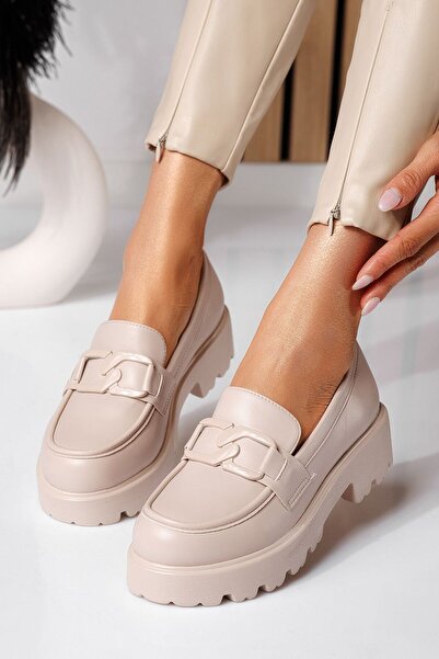 Zaira Pantofi casual dama bej din piele ecologica Elara #25126