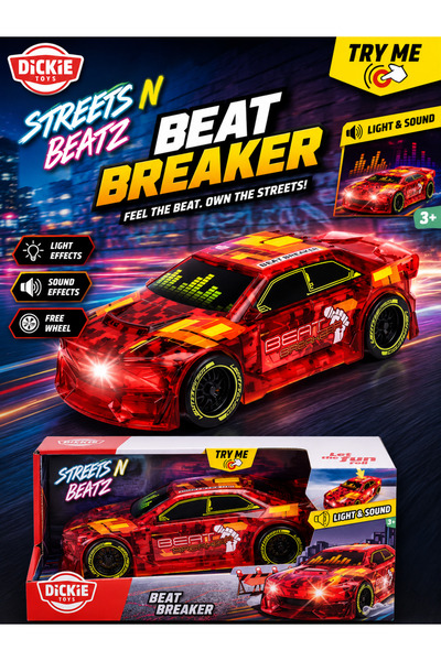 Dickie Toys BEAT BREAKER TOY CAR with Light Change & Music - Streets N BEATZ ...