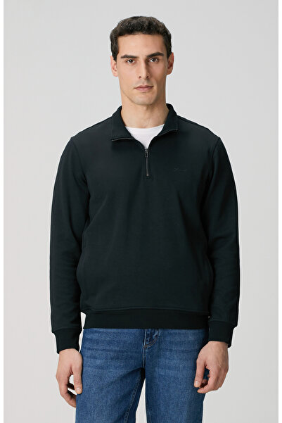 Network Siyah Fermuarlı Sweatshirt